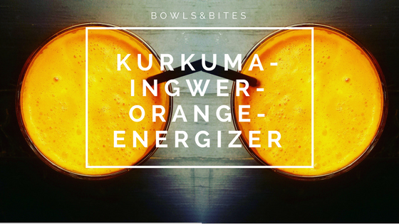 Glow-Smoothie aus Kurkuma, Ingwer und Orange.