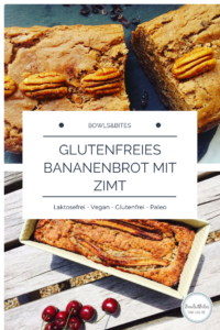 Glutenfreies Bananenbrot mit Zimt, Kakaonibs und Pekannüssen #glutenfrei #laktosefrei #paleo #vegan by bowlsnbites.com