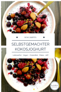 Selbstgemachter Kokosjoghurt mit Beeren, Mandeln & Zimt. #glutenfrei #laktosefrei #vegan #paleo by bowlsnbites.com