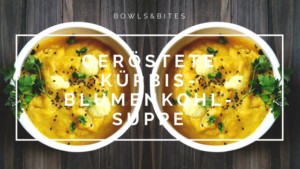 Geröstete Kürbis-Blumenkohl-Suppe mit Petersilie, Sesam und Brokkoli #vegan #paleo #laktosefrei by bowlsnbites.com