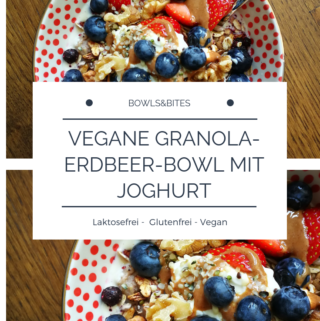 Vegane Granola-Erdbeer-Bowl mit Joghurt